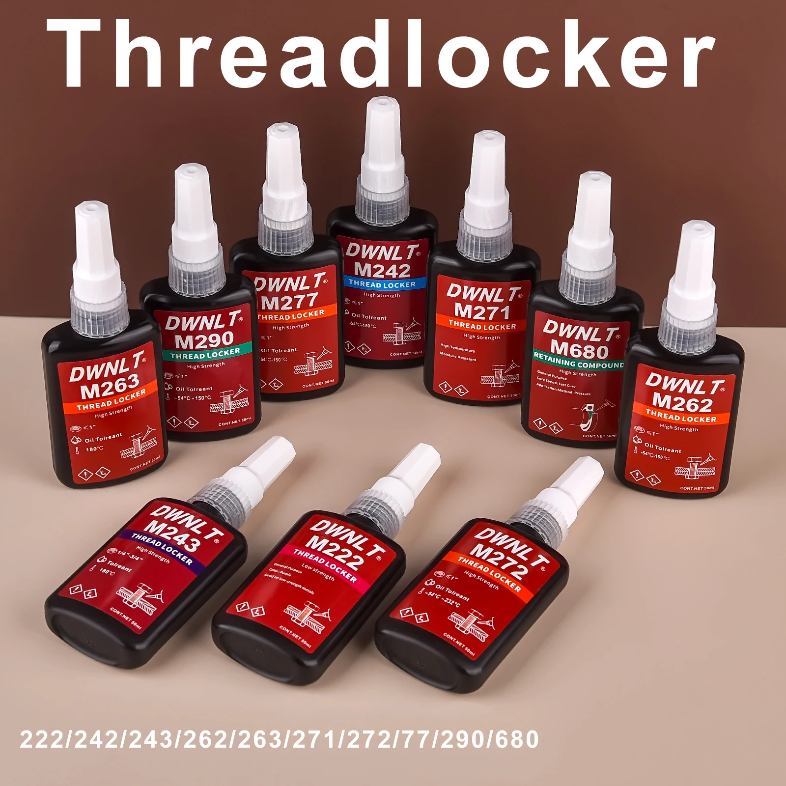 スレッドロッカー-緩み防止ネジ接着剤,固定接着剤,クイック硬化糸,ロック剤,滑り止めシーラント,50ml