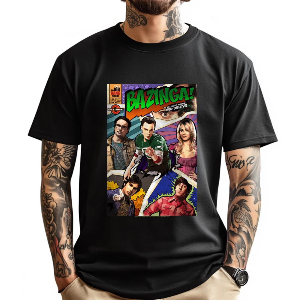 

Bazinga Comic Cover Graphic T Shirts Men Oversized Couples Camiseta Masculina