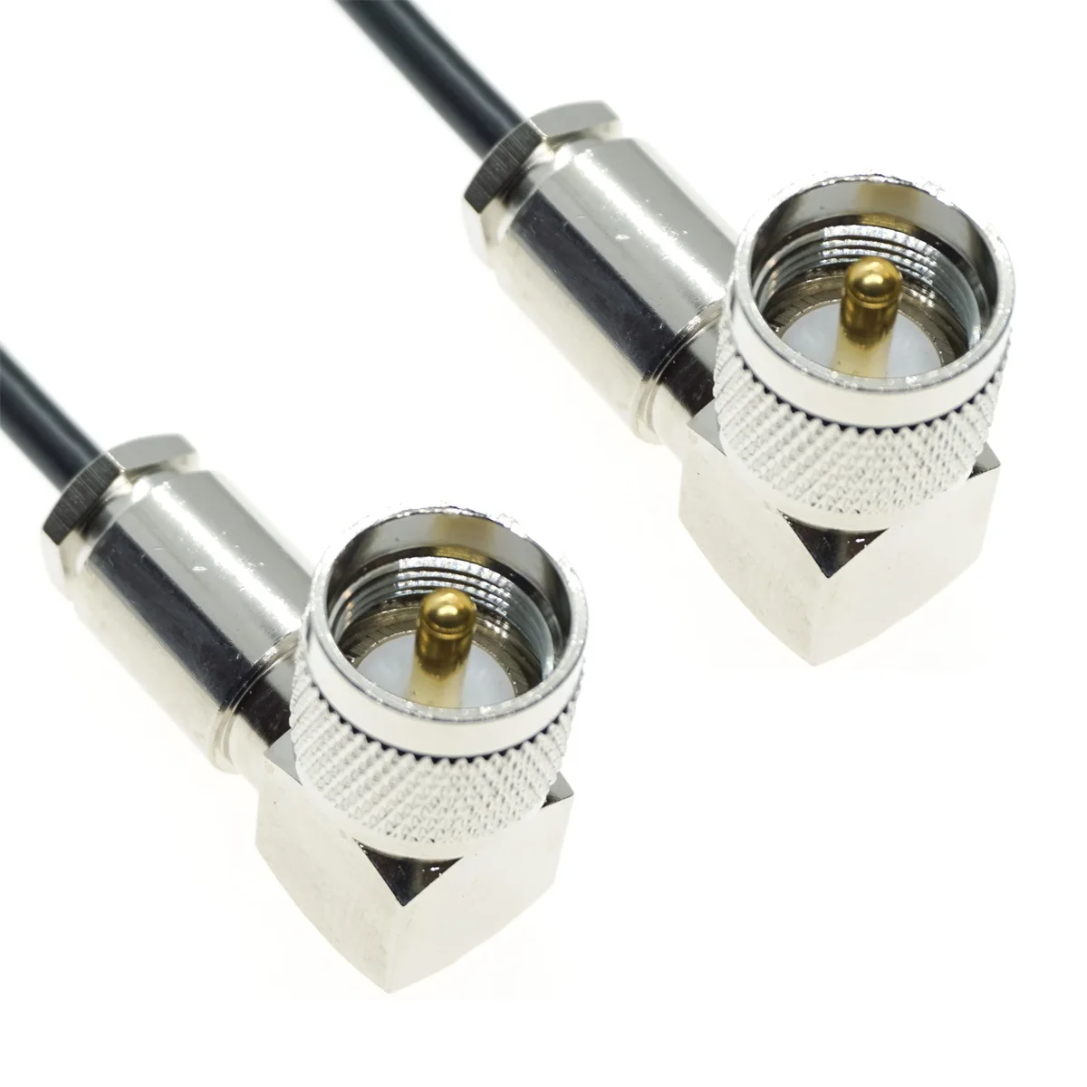 

RG58 UHF Male Right Angle to UHF Male PL259 RA 90 Degree Clamp RF Coax Pigtail Jumper 50ohm Cable