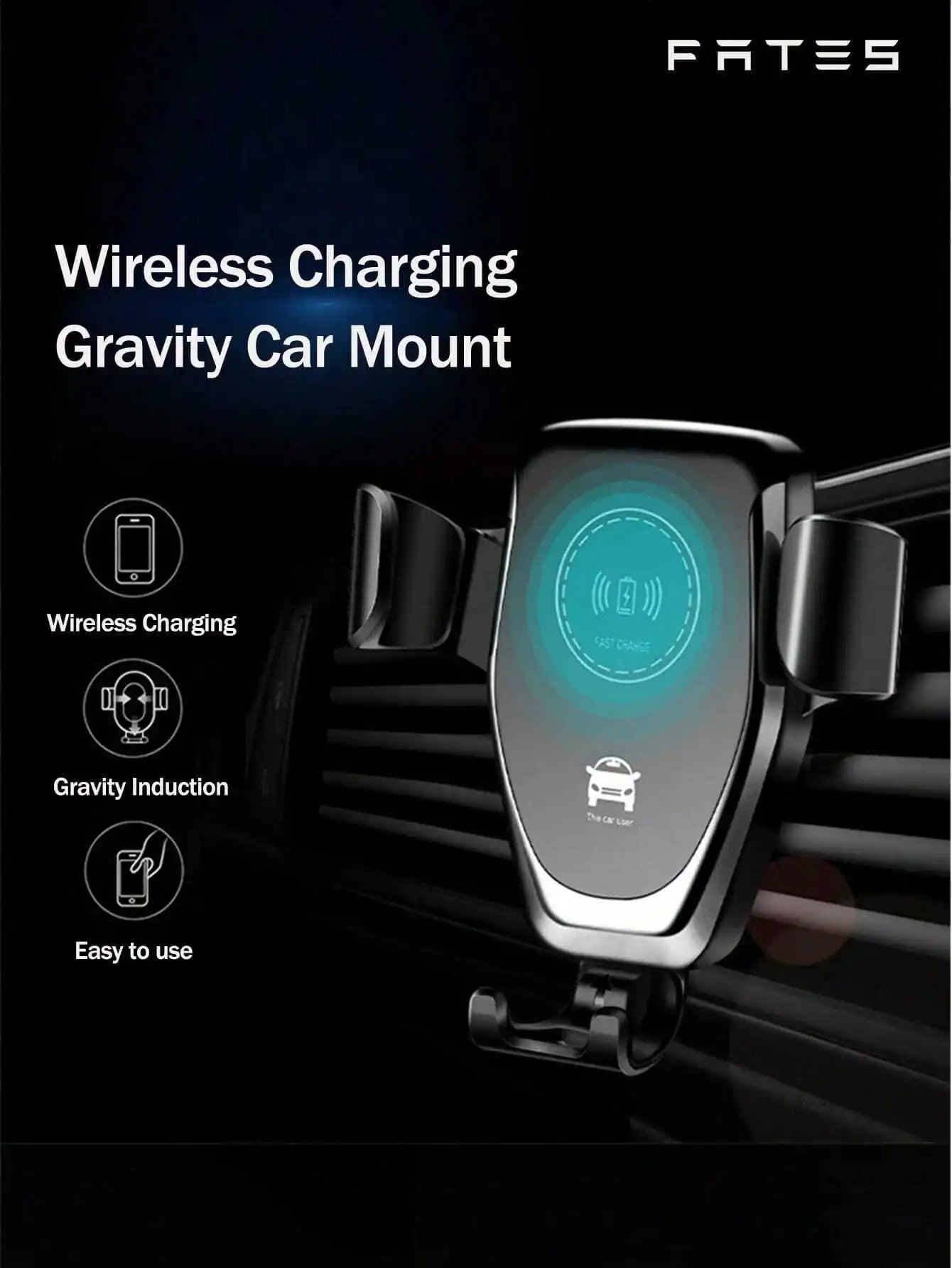 Wireless Car Charger, 15W Fast Charging Auto Clamping Car Charger Phone Mount Phone Holder Fit Compatible With  15 14 13 12 11 P