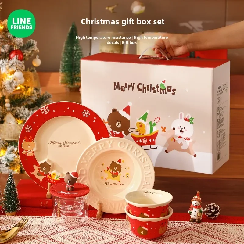 Christmas Gift Box Tableware Set Ceramic Bowl Household 2024 New Couple Christmas