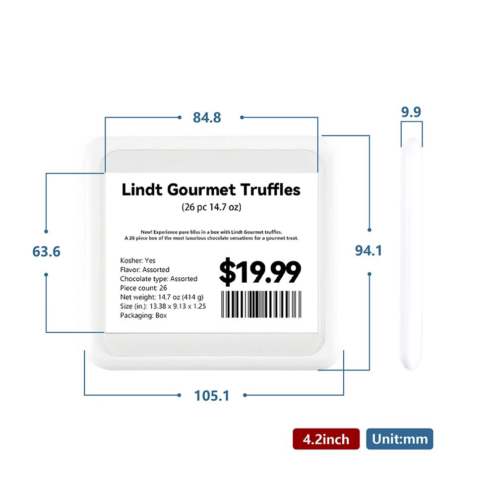 4.2' Wireless E-Paper E-Ink Digital Shelf Label NFC Electronic Price Tag ESL Real-Time Pricing Retail Display