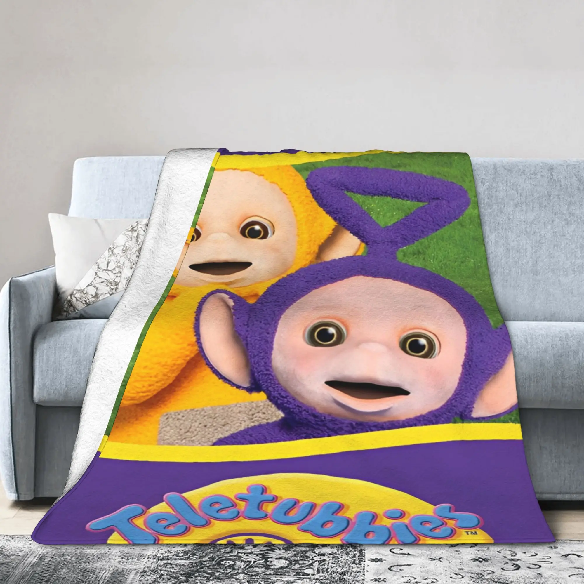T-Teletubby الكرتون رمي بطانية للأريكة لينة مريحة بطانية قطيفة 50x60 بوصة متعددة الحجم المفارش لجميع المواسم #3