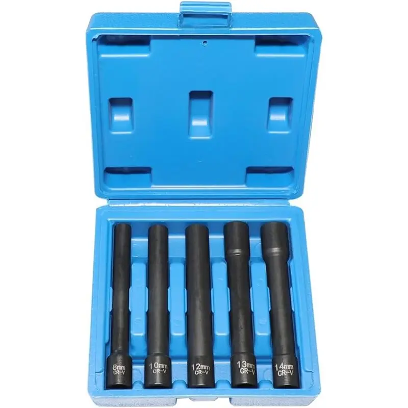 

JHD Impact Socket Set-Extra Deep 5Pcs 3/8" Drive 12 Point Metric Sockets(8Mm, 10Mm, 12Mm, 13Mm, 14Mm) For Mercedes Benz BMW