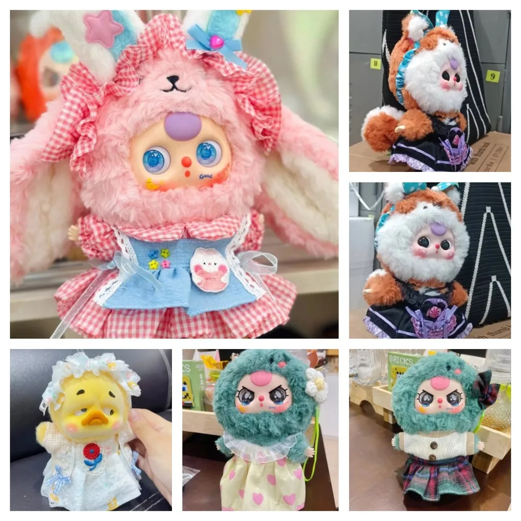 

Labubu Doll Clothes College Style Skirt and Suit for 17/20cm Baby Three V3 Labubu V1/V2 Plush Dolls