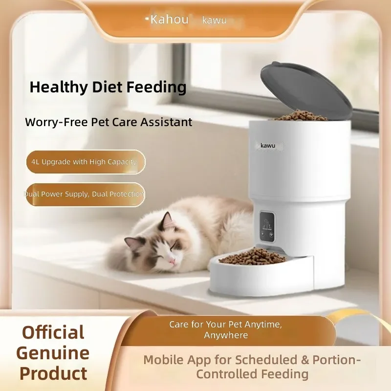 Automatic Pet Feeder for Cats and Dogs with Timer Precision Portion Control Smart WiFi Remote Feed Dispenser for Cat Food and
