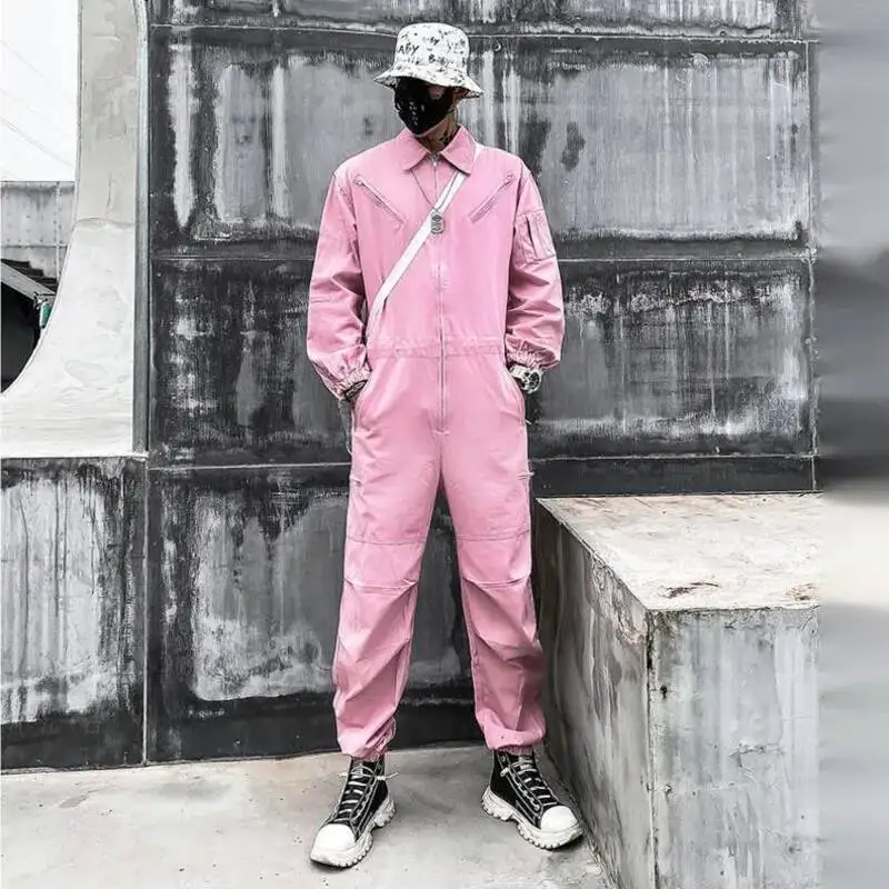 HKSH Spring Autumn New Men Tide Dark Punk Hip-Hop Safari Style Trendy Detachable Overalls Vintage Workwear Chic Jumpsuit HK25261