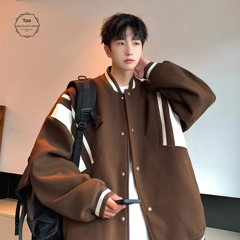 

Модная мужская шерстяная куртка в американском ретро-стиле, весенне-осенняя, в стиле бейсбольной куртки, с цветными вставками, повседневная, спортивная, для пар