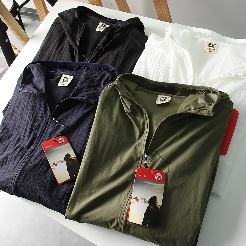

Casual Breathable Sun-Protective Hooded Men's Jaet Outerwear Spring Summer Lightweight Loose Fit Youth ular Zipper Sve