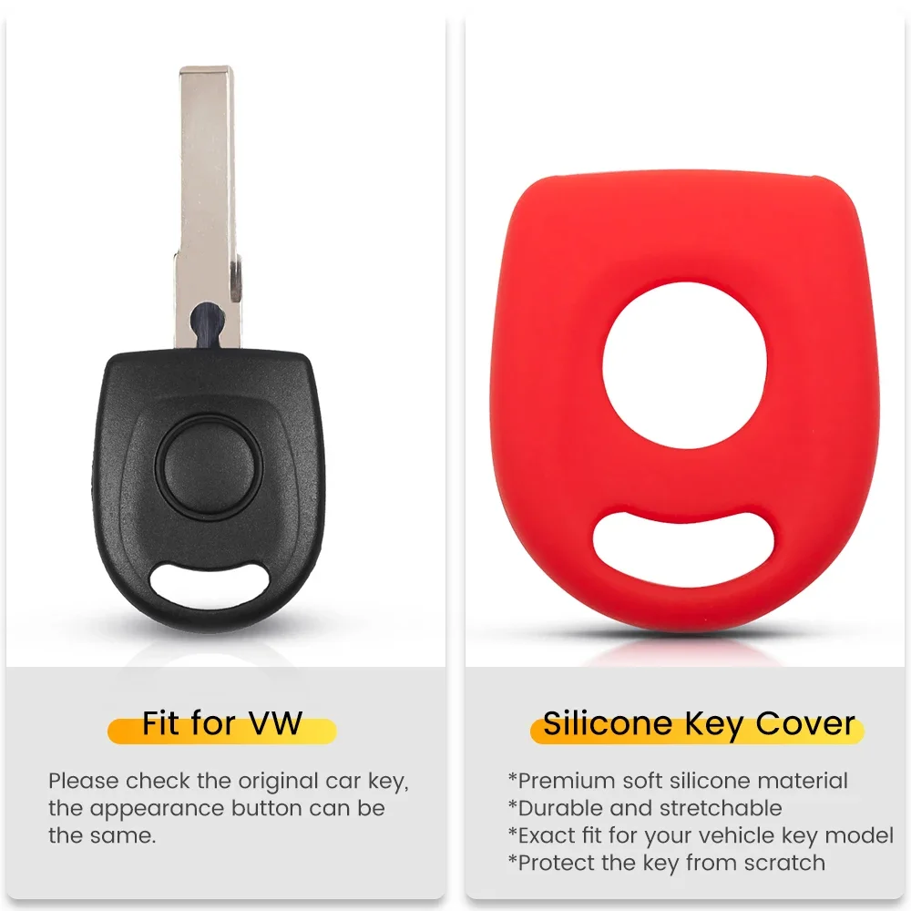 KEYYOU Premium Silicone Car Key Cover Case Skin Jacket For Volkswagen (VW) B5 Passat Transponder Key Body Protection Shockproof