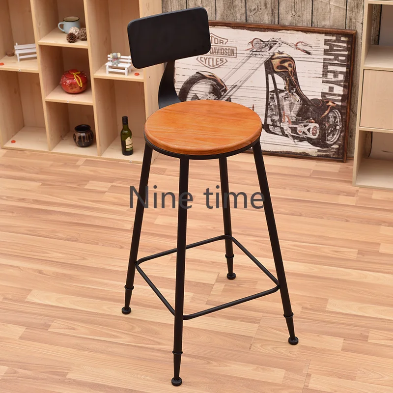 Garden Living Room Bar Stools Designer Relaxing Retro Kitchen Portable Bar Chairs Wooden Backrest Desk Barkrukken Furnitures