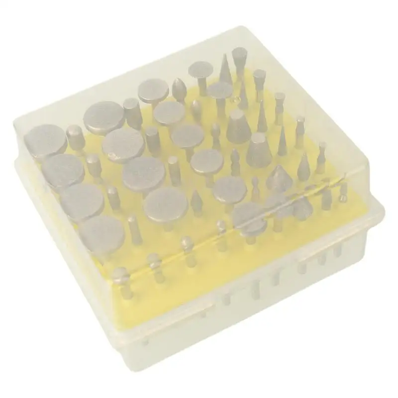 Set Mata Bor Gerinda Berlian 50 pcs, Mata Bor Gerinda Shank untuk Dremel, Alat Putar Abrasif, Kepala Gerinda, Mata Bor Berlian