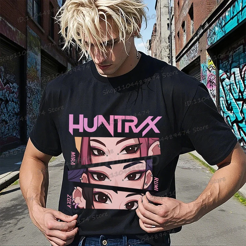 

Футболка с принтом Kpop Demon Hunters для девочек-подростков Rumi Zoey Mira, летняя повседневная рубашка в стиле аниме для мужчин и женщин, корейская футболка Ulzzang, подарки