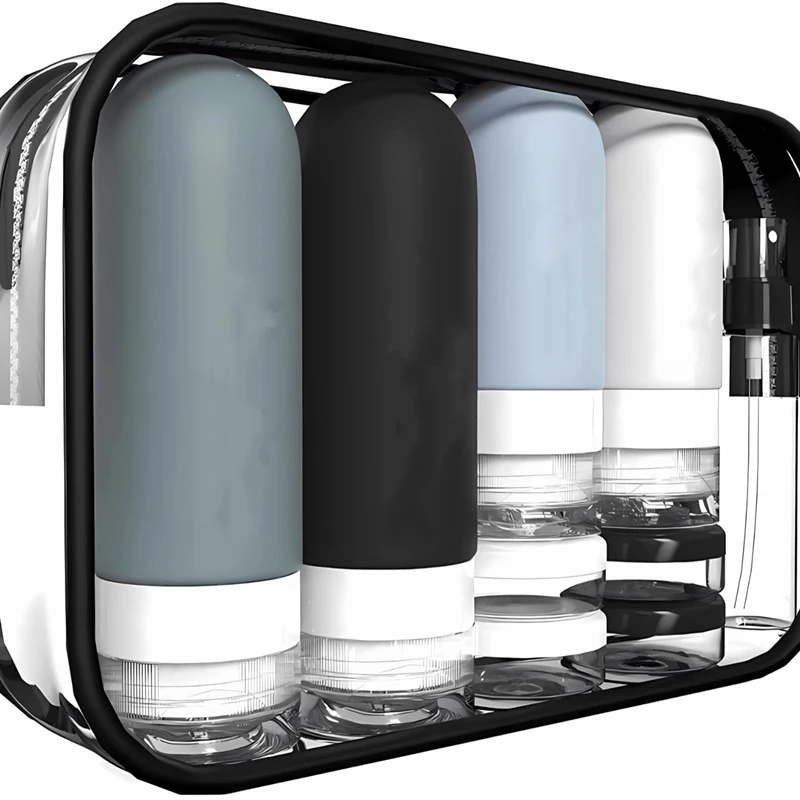 

Silicone Lotion Shampoo Bottle Kits Leak Proof Portable Refillable Squeezable Travel Size Containers Bottles Set for Toiletries