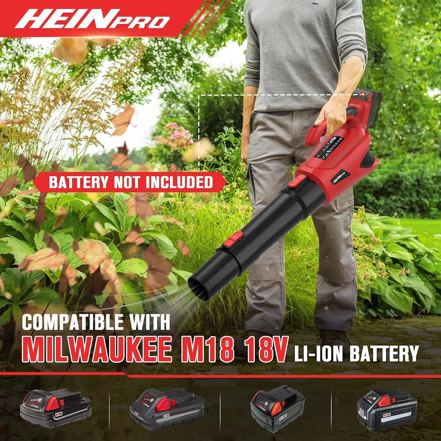 Cordless Leaf Blower, Battery-Powered, Works with 18V Battery Packs