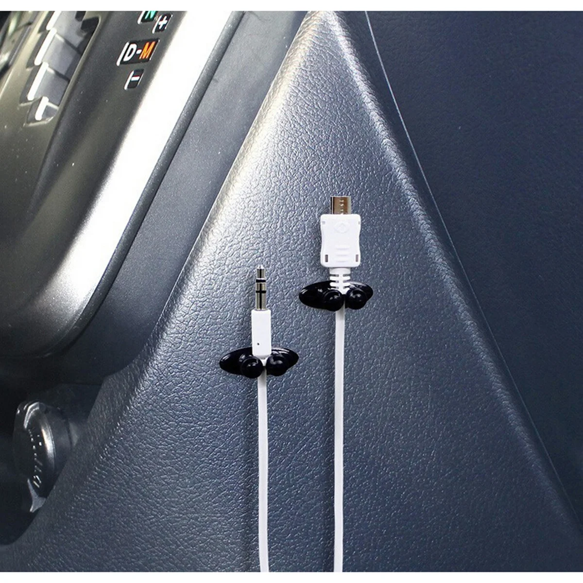 

8 pcs Cable Clips Multipurpose Wire Organizer Car Mount Charging Cables Earphone Cord Fixer Desk Wall Holder Black