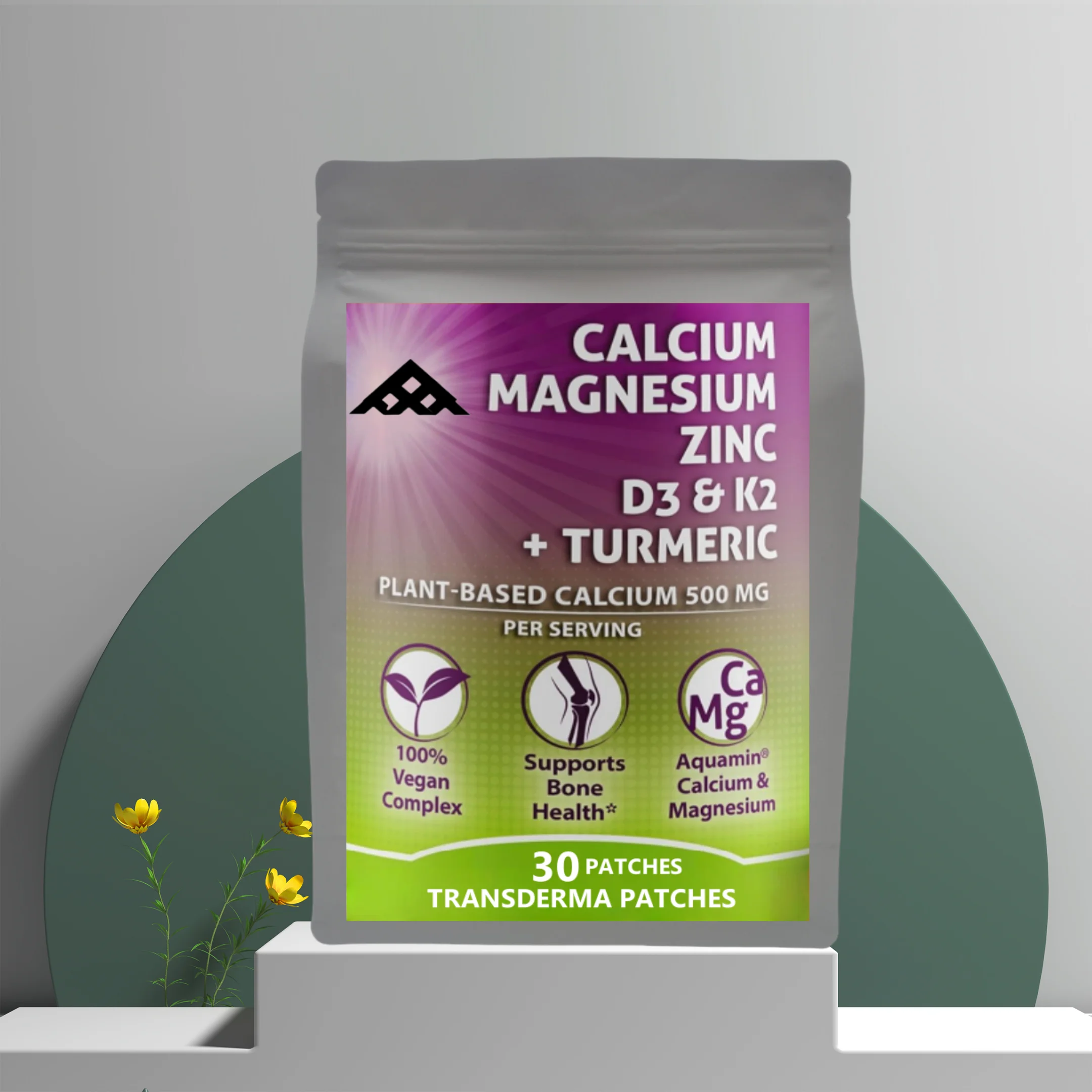 30 Patches Calcium Magnesium Zinc Transdermal Patches With Vitamin D3 – Enhanced Bone And Muscle Health & Strength