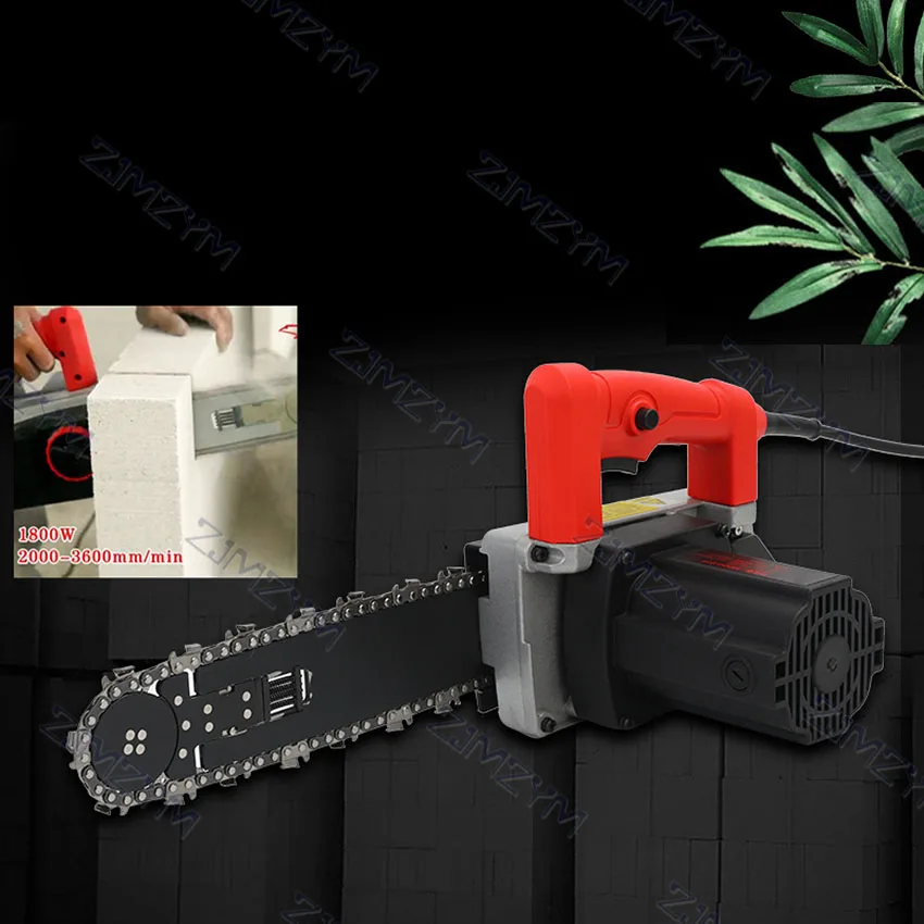 TD-D19 Electric Saw Chainsaw 220V 1800W Electric Light-Weight Brick Cutter Woodworking Cutting DIY 380mm/Min Saw Chain Speed