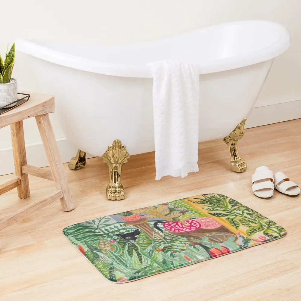 

Black cat in the garden Bath Mat Accessories Sets For The Bathroom Sleeping Room Rugs Mat
