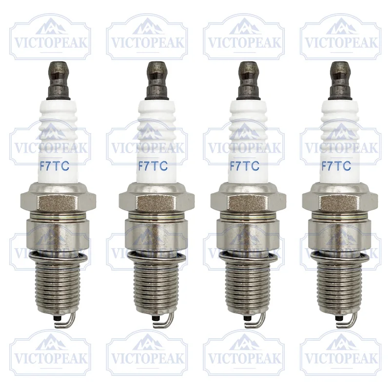 4 Pcs Spark Plugs F7TC for Machinery 4 Stroke Engine GX120 GX160 GX200 GX240 GX270 GX340 GX390