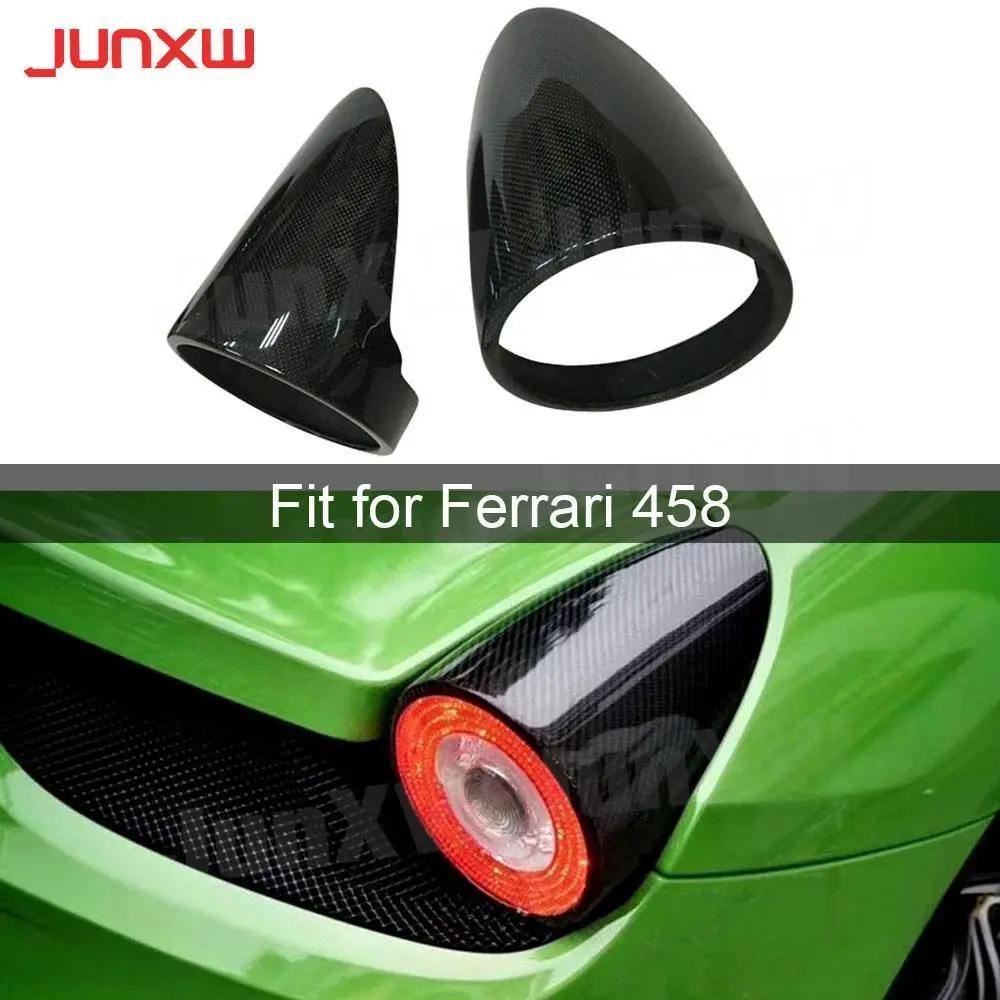 Carbon Fiber Rear Trunk TailLight Trim Cap Covers For Ferrari 458 2011-2014 FRP Lamp Hoods Car Accessories