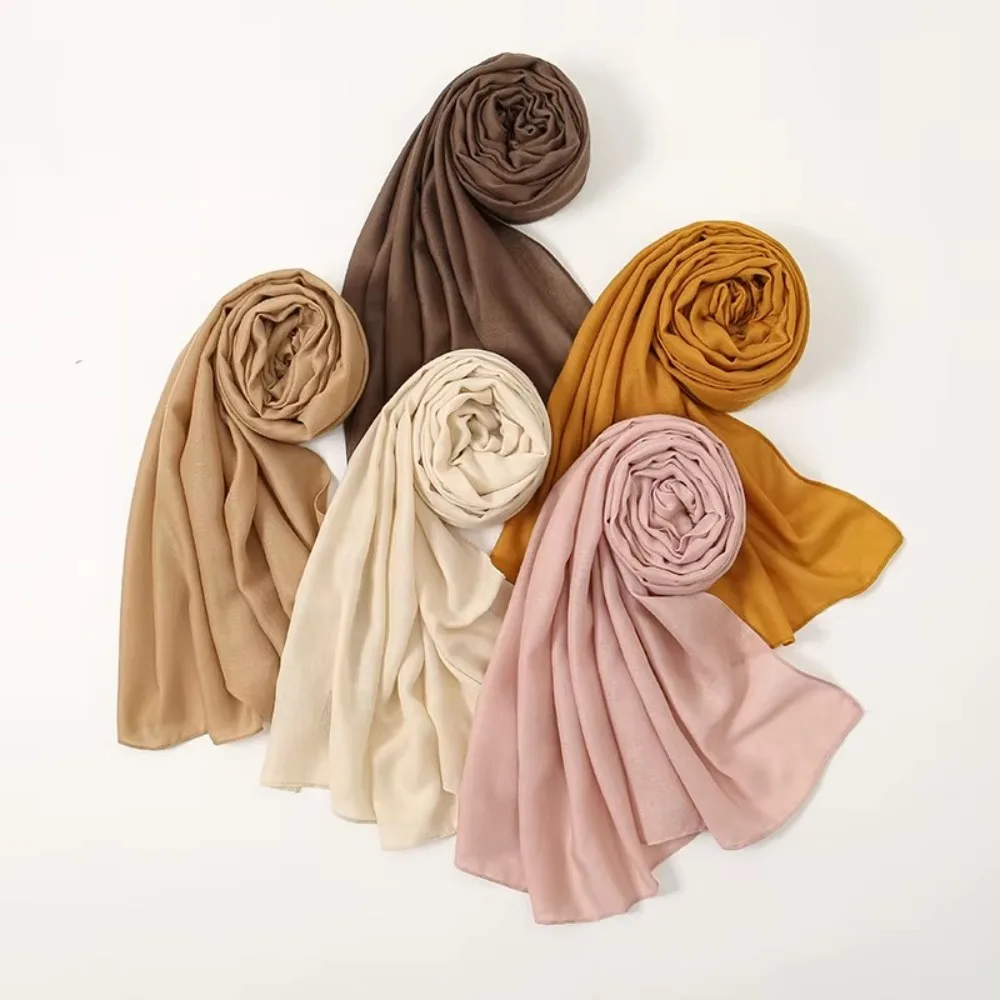 

Solid Color Cotton Linen Hijab Scarf Soft ​​Long Women's Hijab Headscarf Comfortable ​​Comfortable Voile Turban​​ for Female