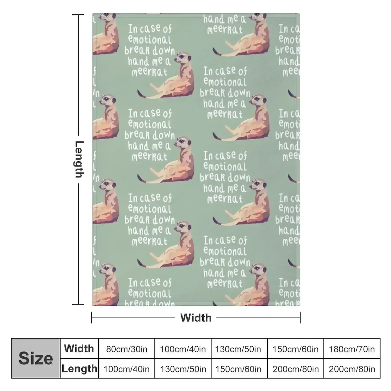 Meerkat Emotional Breakdown Throw Blanket Flannel Fabric Shaggy For Sofa Thin Blankets