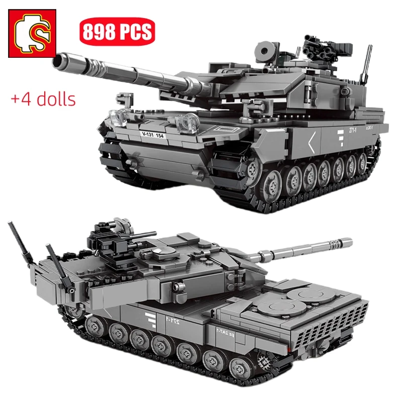 

SEMBO BLOCK Creative Main Battle Tank Assemblage Building Blocks MOC Military Vehicle Model Bricks Kids Toys Boys Birthday Gifts