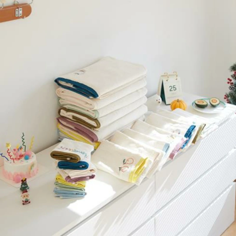 Cotton Face Towel for Children, Household Washing a Face Towel, Bath Towel, Color Embroidery
