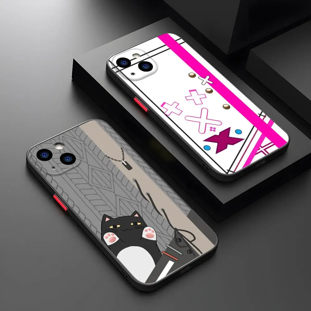 MINISO-японский чехол для телефона VTuber AI Girl, матовый, прозрачный, для iPhone 16, 15, 12, 11, 13 Pro Max X XR 8 Plus, задняя крышка MINISO-японский чехол для телефона VTuber AI Girl, матовый, прозрачный, для iPhone 16, 15, 12, 11, 13 Pro Max X XR 8 Plus, задняя крышка