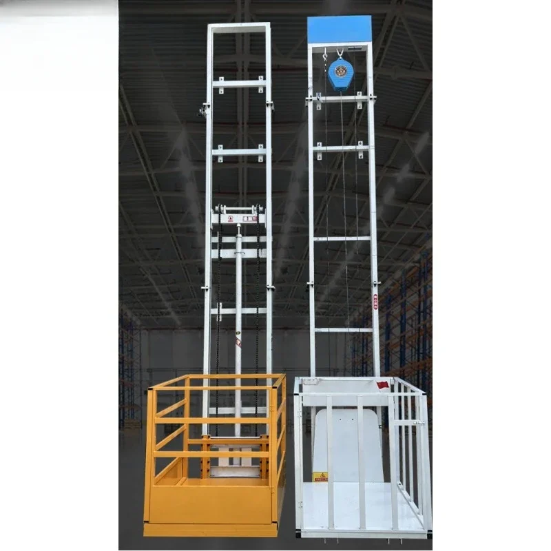 Electric small freight elevator hydraulic platform workshop warehouse factory building lifting rack cargo monorail hoist