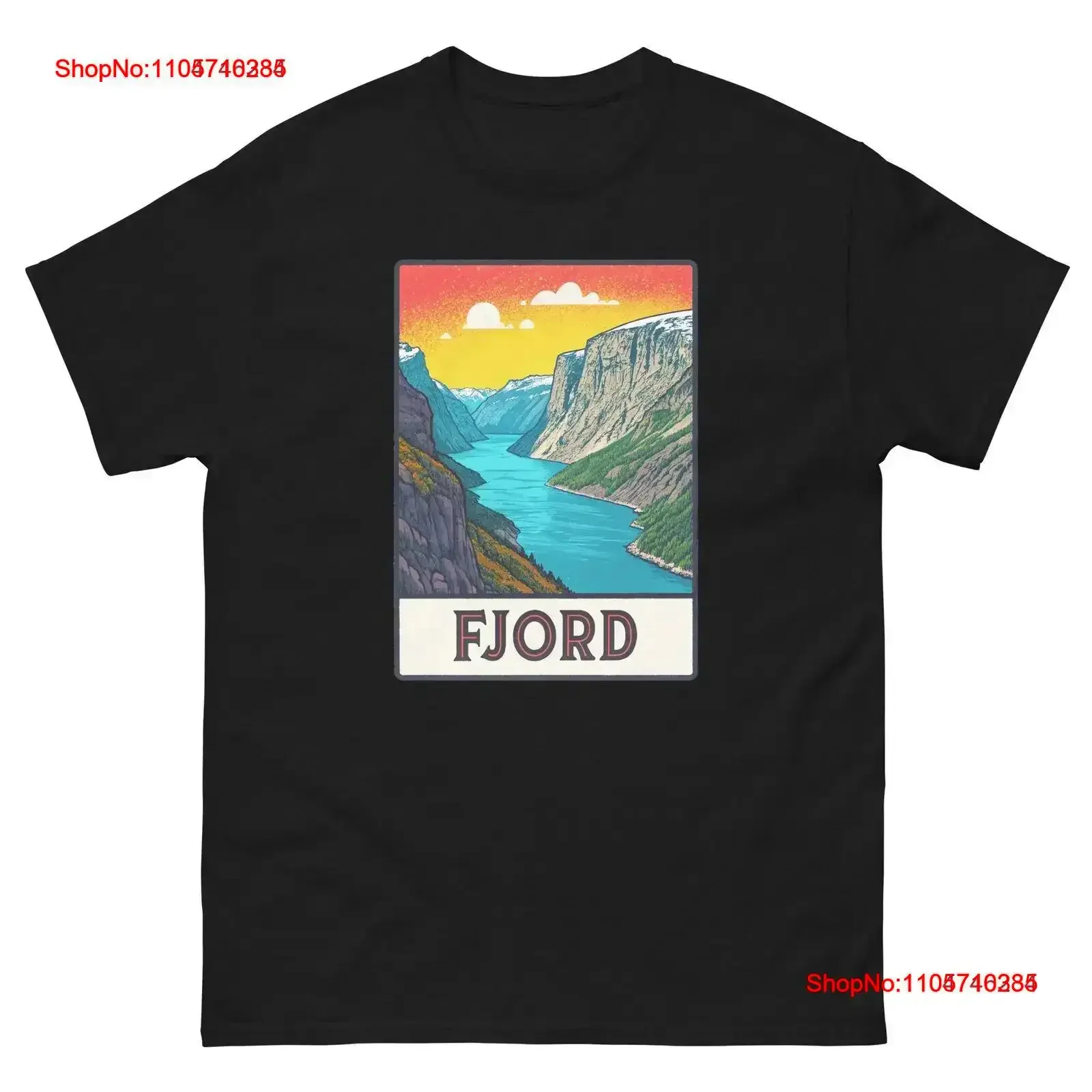 Fjord Geographical Landscape Location Scenery T Shirt vintage Washed fashion Top For Everyday Wear designer clothes streetwear