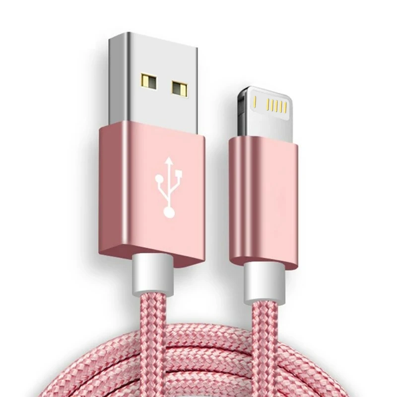 Nylon Braided USB Charger Cable for iPhone 14 8 7 6S Plus XS 13 12 11 Pro Max XR X SE 1m 2m 3m Fast Charging Cord USB Data Cable