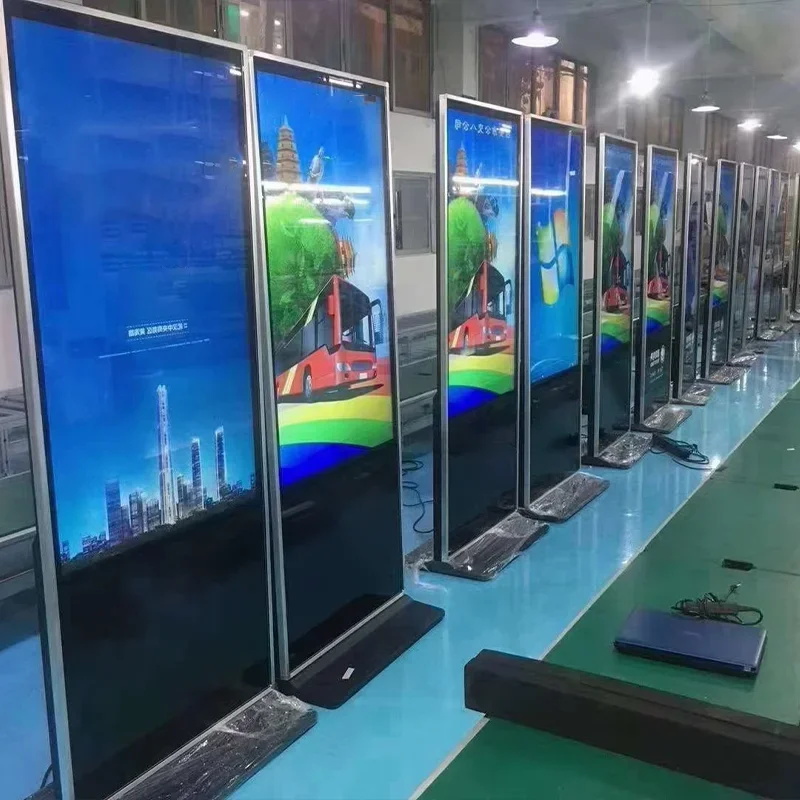 Indoor Advertising Digital Signage Lcd Touch Screen Kiosk Android Monitor Floor Stand Advisement Display Player