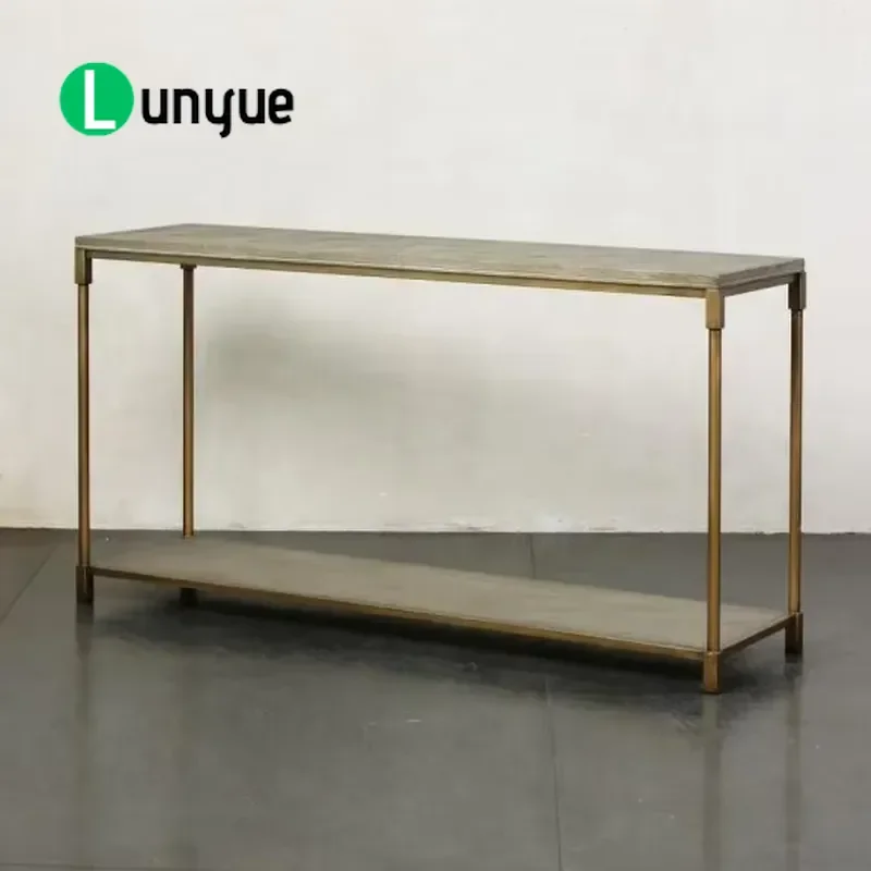 Black and Gold Solid Wood Console Table Luxury Entrance Hallway Furniture Easy Assembly Hotel Decor Modern Narrow Sofa Table