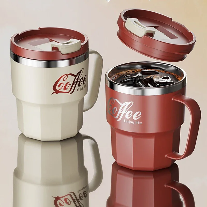 400ml Coffee Mug with Lid 304 Stainless Steel Cold and hot drinks Cup Dual-walled Insulated Vacuum Water Cup Portable Travel Cup