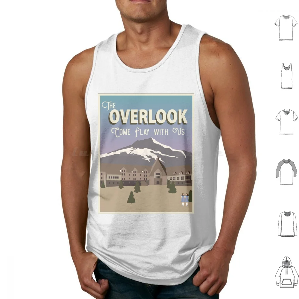 Overlook Hotel Travel Poster Tank Tops Print Cotton Stephen King Shining Overlook Hotel Grady Twins Come Play With Us