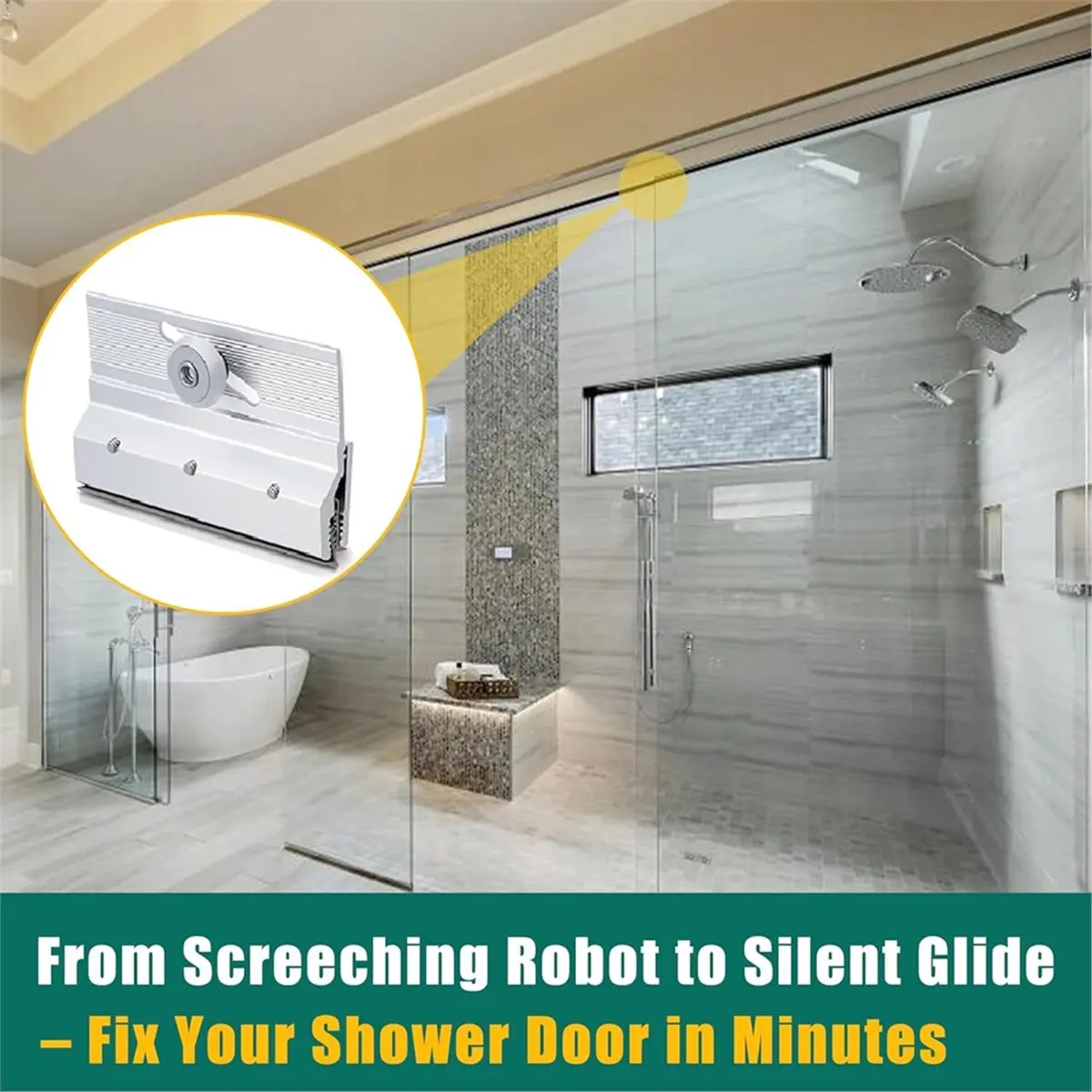 Budget-Friendly-4 Pcs Frameless Shower Door Top Bracket Roller Assembly, 3/4