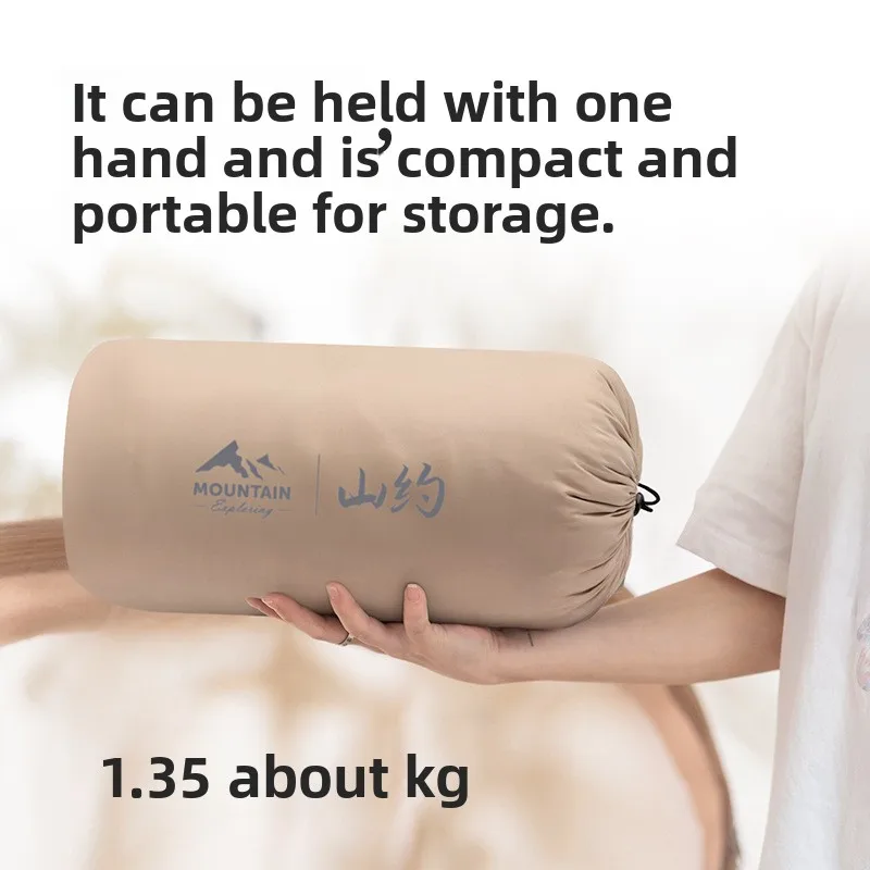 SHANYUE جديد التخييم سميكة أربعة مواسم العالمي السفر القذرة إطارات دراجة تسلق الجبال خفيفة الوزن المحمولة المغلف الصوف كيس النوم الكبار في الهواء الطلق #5