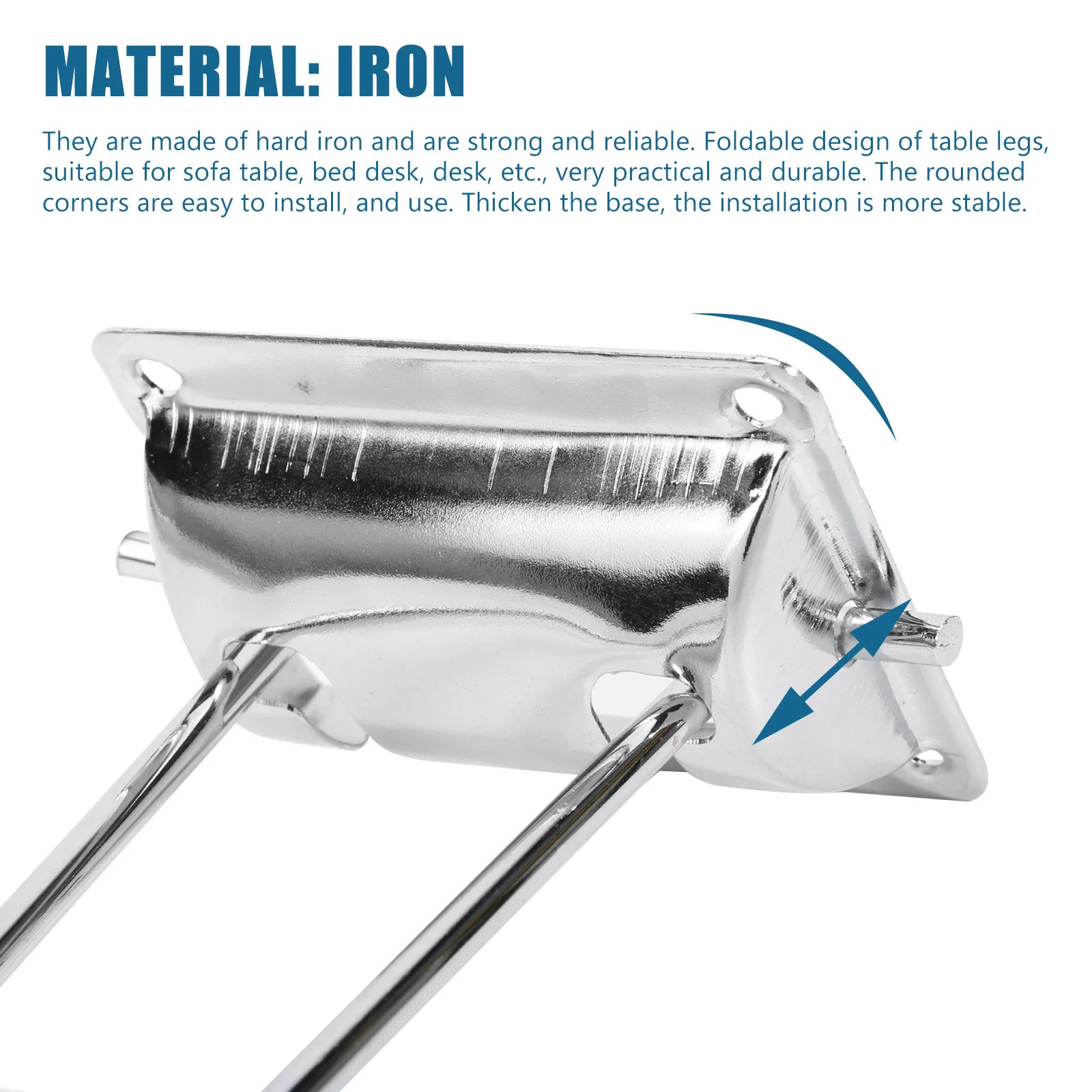 

4Pcs Metal Folding Table Legs Iron Durable Practical Furniture Replacement Feet for Home Office Sofa Desk Computer Table