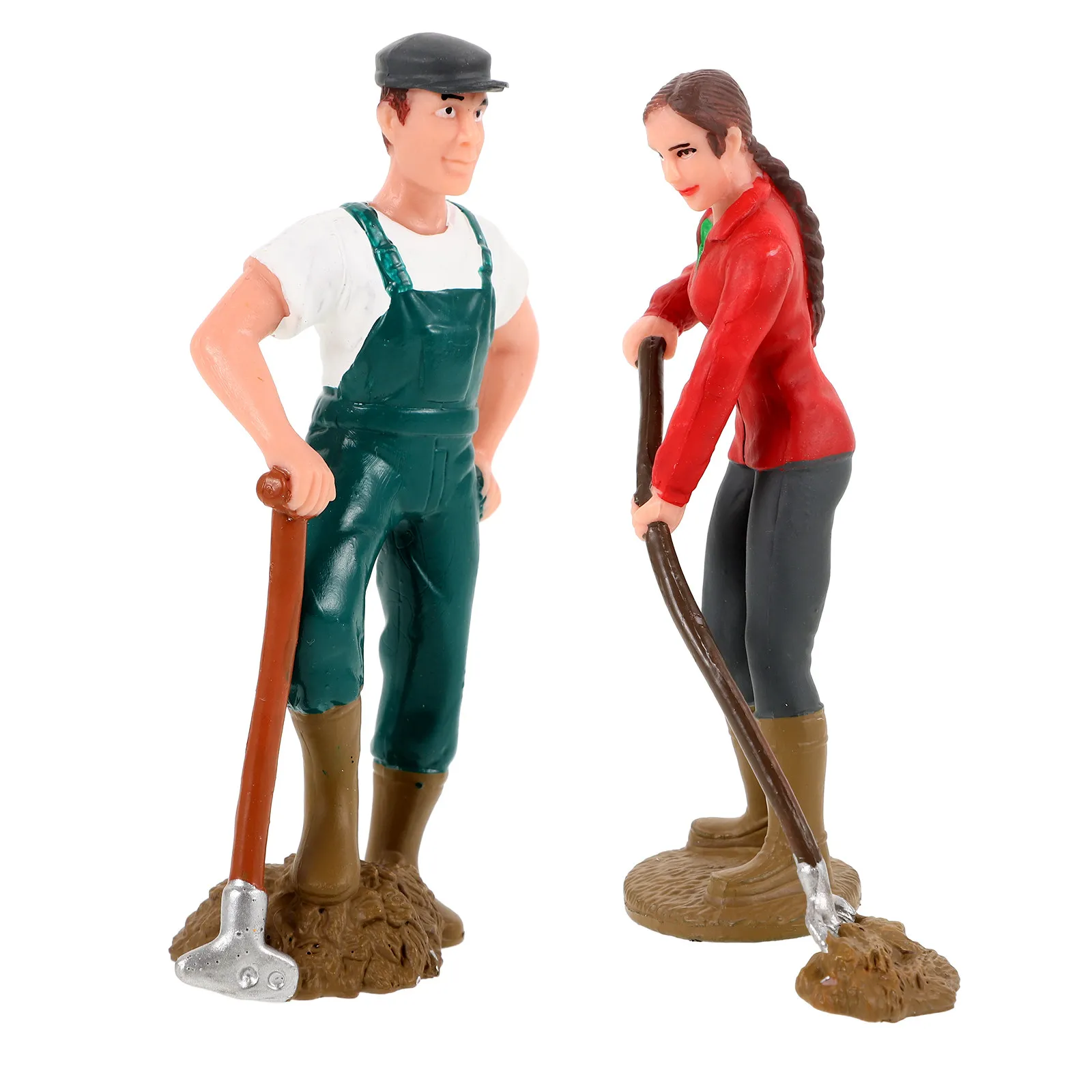 

2Pcs Farm Worker Figure Micro Landscape Decoration Miniature Simulation Scene Sand Table Accessory Miniature Farmer Toys