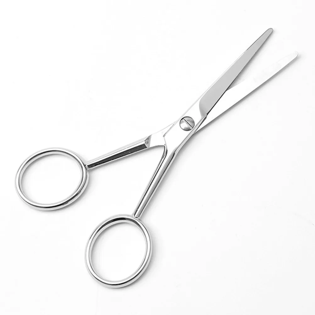 

Профессиональные ножницы для усов из нержавеющей стали для мужчин, для стрижки бороды, с нескользящей ручкой, прецизионные зубчатые лезвия