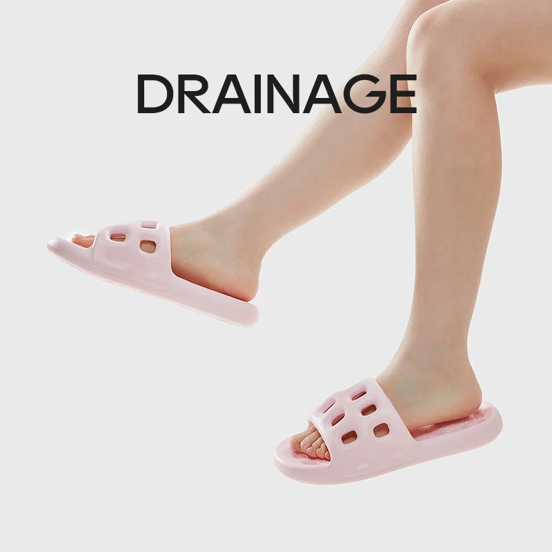 UTUNE Household Slippers Massage Shoes Bathroom Non-slip Flat Slides Women Sandals Men Summer Flip Flops Soft Lotus Root Slides