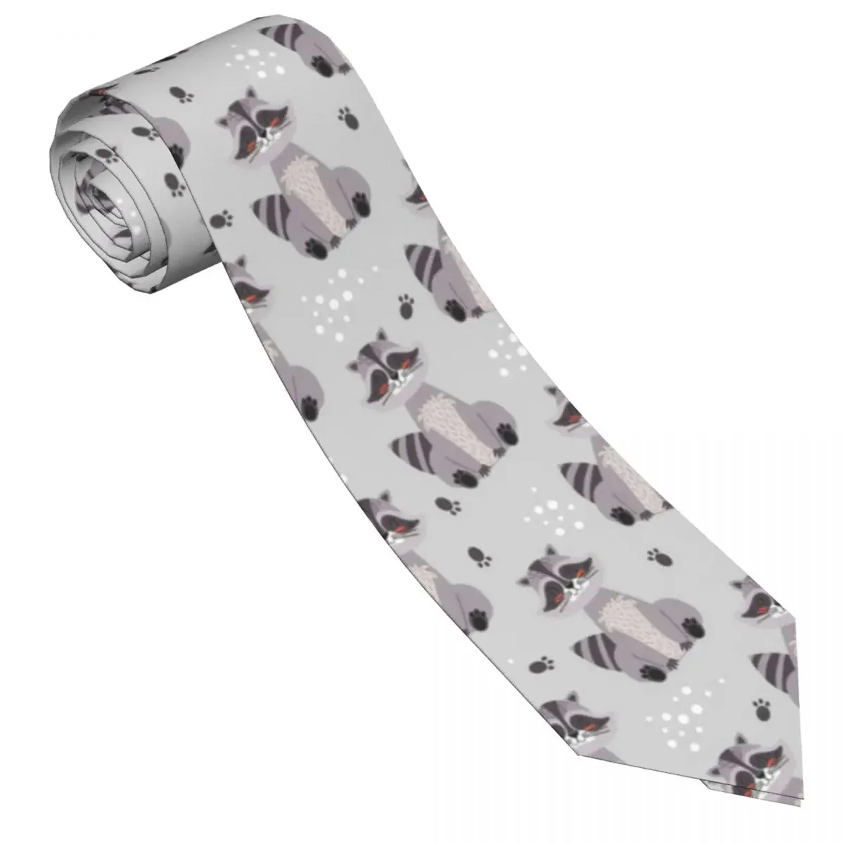 Classic Tie Men Neckties for Wedding Party Business Adult Neck  Casual Raccoon Cute Pattern 