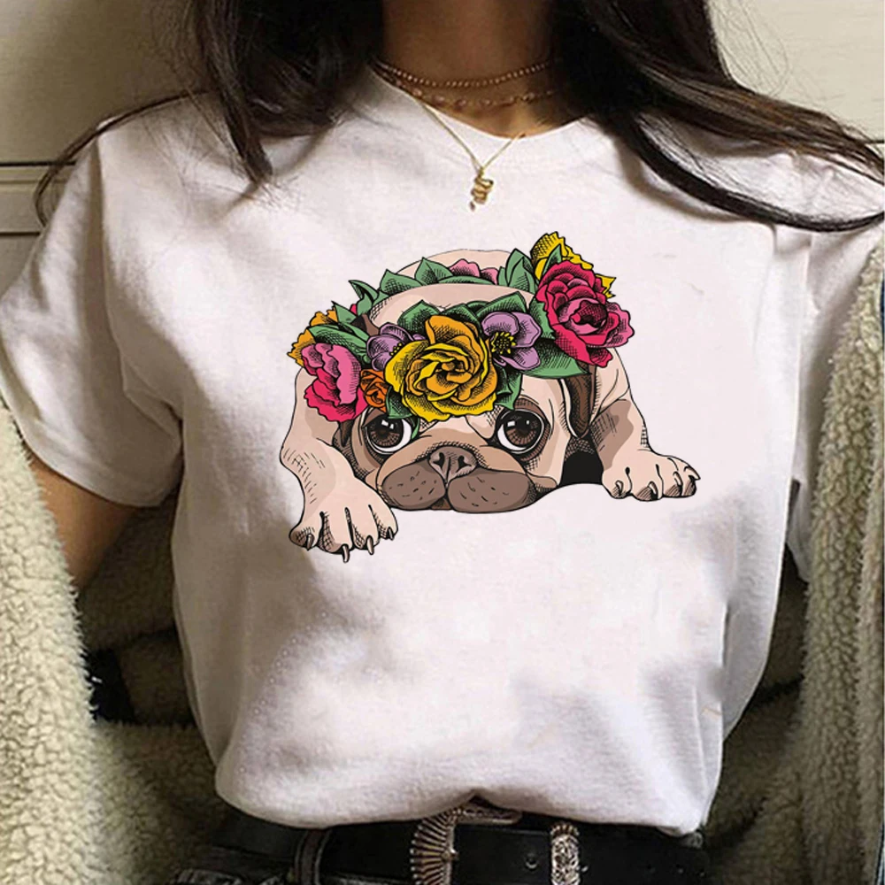 Pug Tee women anime tshirt girl anime comic graphic clothing