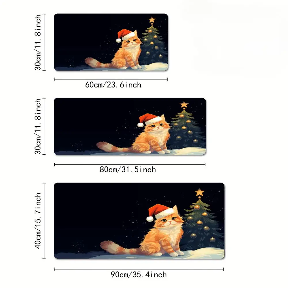 Christmas cat  Desk Mat Mousepad Large Abstract Mouse Pad Gaming Deskmat With Lockedge Office Non-slip Carpet