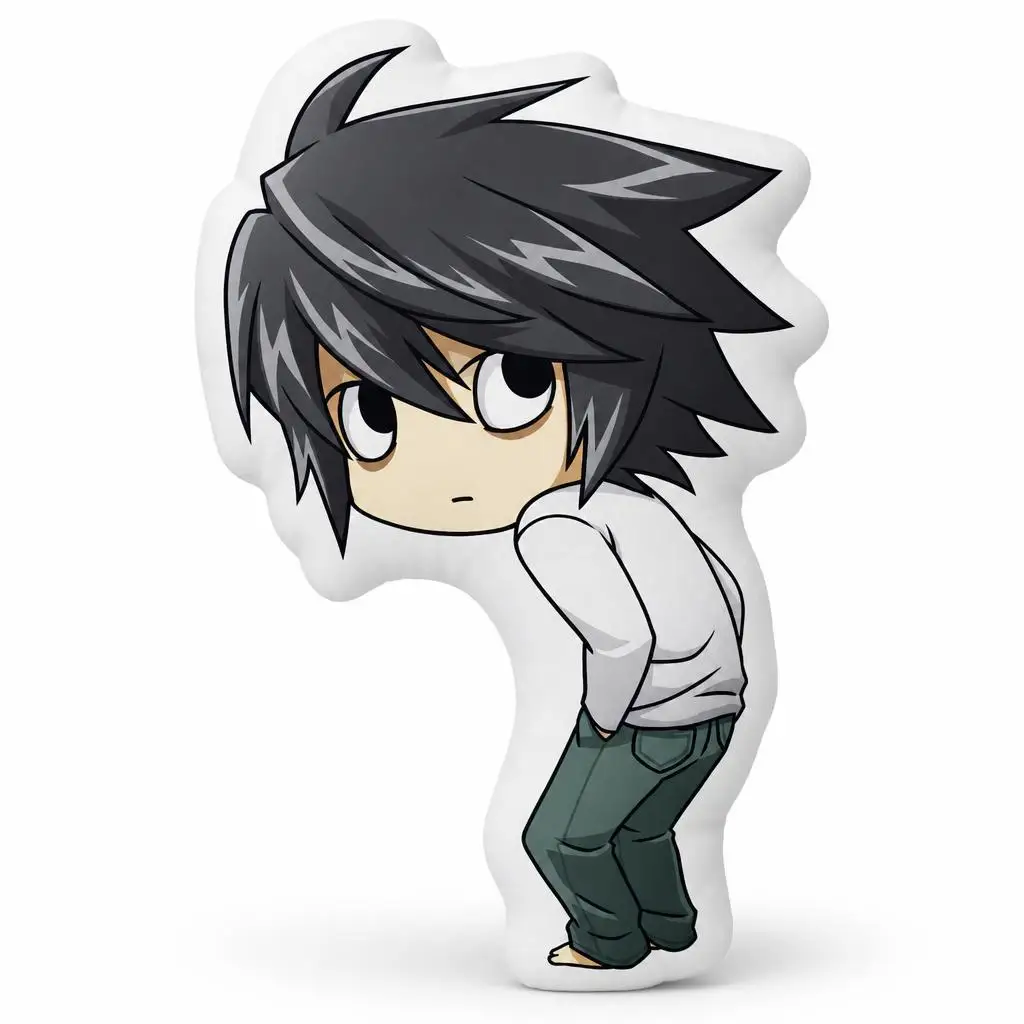 L Lawliet Anime Manga Deaths Notes Plush Pillow Cushion Irregular Stuffed Throw Pillow Home Decor Gift Sofa Bed Couch
