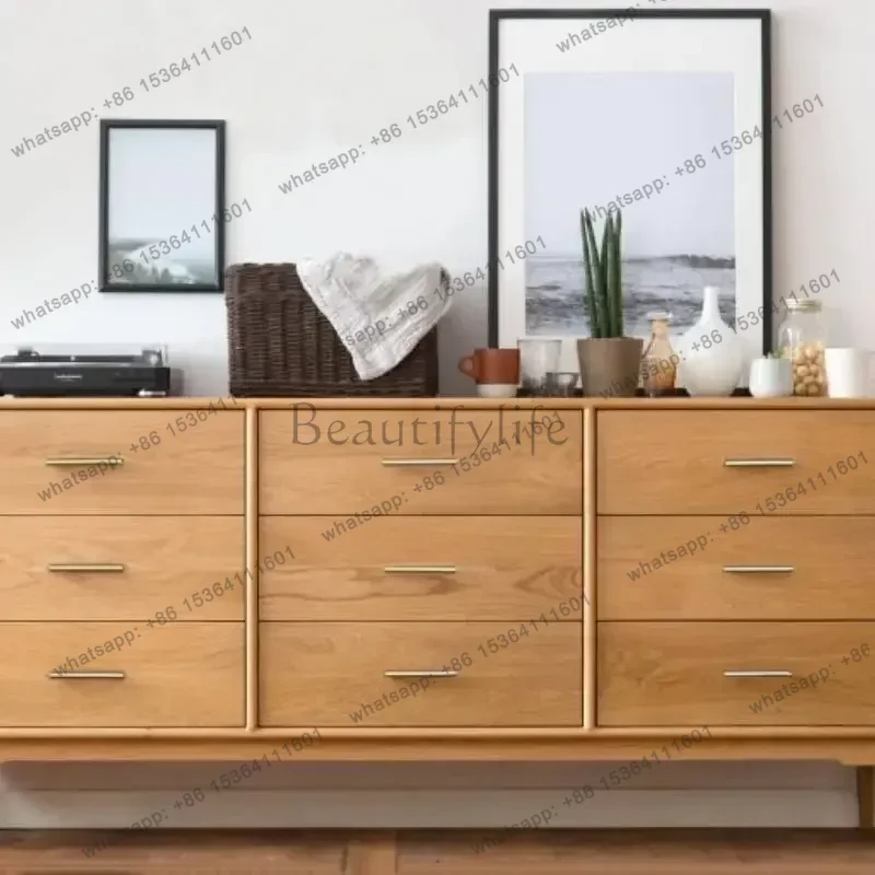 LJY Creative Nordic Living Room Cabinets Rustic Brown Wooden Drawers Living Room Cabinets Storage Fashion Vitrina Unique Furnitu