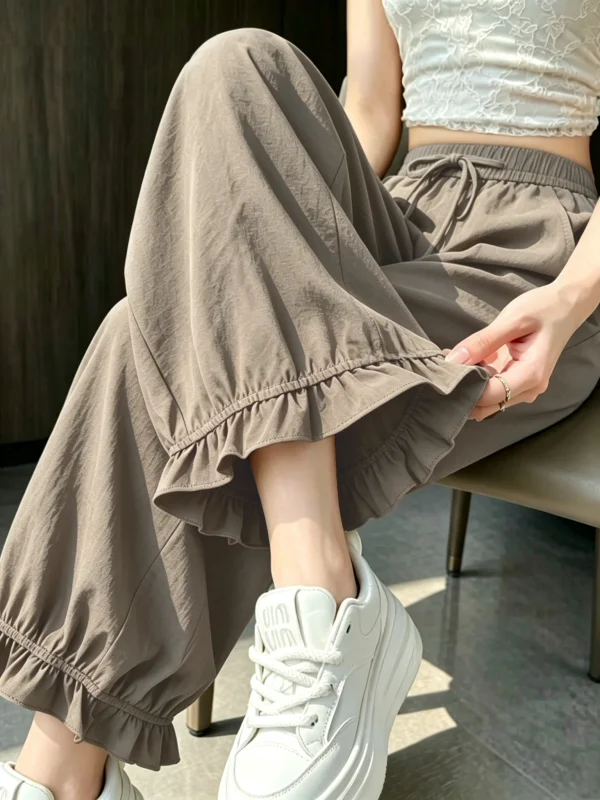 Summer Thin High Waist Draped Loose Casual Lantern Pants Women's Fashion 2026 New Style Polyester Fiber Skin-friendly Breathable