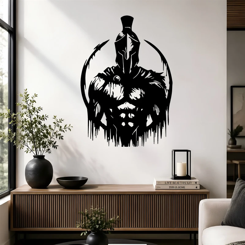 Spartan Warrior Vinyl Wall Sticker Greek Style Gladiator Silhouette for Home Bedroom Car Door Windows and Glass Decorative Decal
